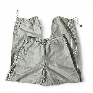 Y2K Coco & Shay Nylon Bow Track Pants XL Coquette Parachute Joggers JB2181